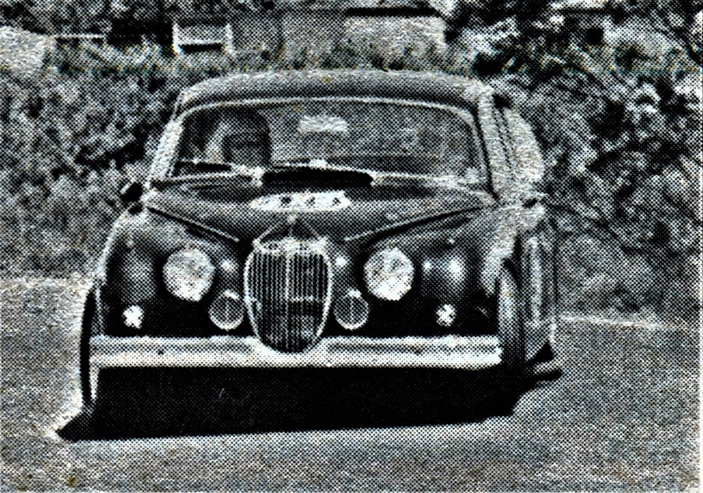Pukekohe 8 Dec 69 – Dave Silcock Jaguar Mk2 3.8 – the caption in AutoNews magazine reads “David Silcock is a Jaguar man and he drives them like he means it. At Pukekohe he shot everyone’s eyebrows to hairline level as he indulged himself in some mighty spectacular driving – beating in, the process, Mini Coper S’s and Jack Nazer’s twin-cam Escort! And the days of the 3.8 were over? Never!” - photo Gavin Evitt in AutoNews 22 Dec 69 page 22