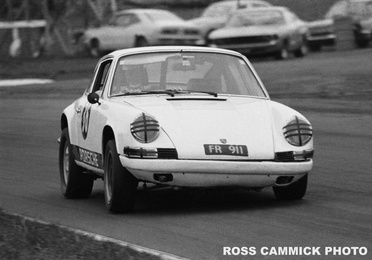 1975 Pukekohe GT 100 - 22 Jun 75 – Tony Warren in the ex-Tim Bailey Porsche 911T note Rego FR 911 - photo Ross Cammick