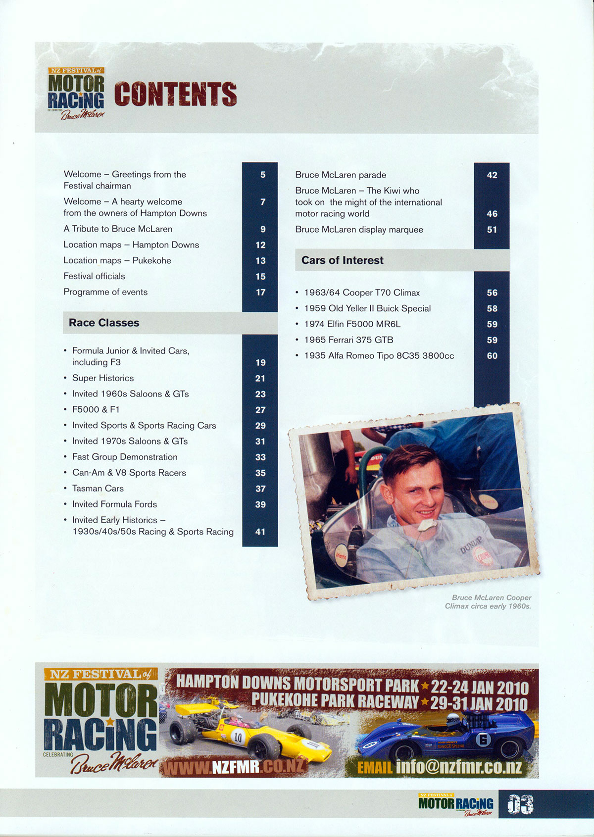 2010 NZFMR McLaren Festival Pg 3 Contents