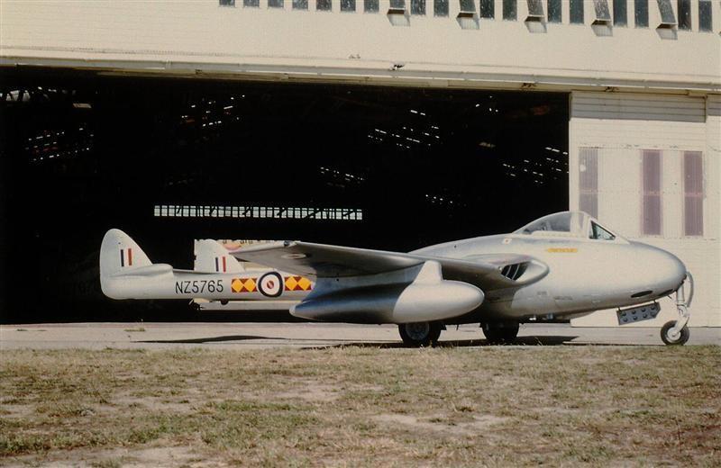 75 Sqn Vampire FB5 NZ5765 Fitted With Drop Tanks – RNZAF Woodbourne