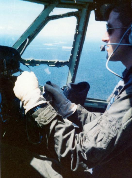 Co-Pilot, Flt Lt Jim Barclay flying Bristol Freighter NZ5912 Tengah-Kuantan 9 Nov 1973 Jim Barclay photo