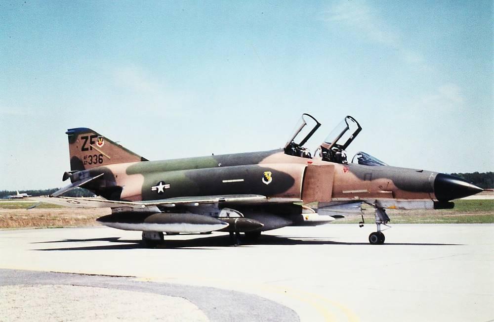 1980-81 Part of the 308th TFS flightline of F4D Phantom IIs, Homestead AFB, Florida