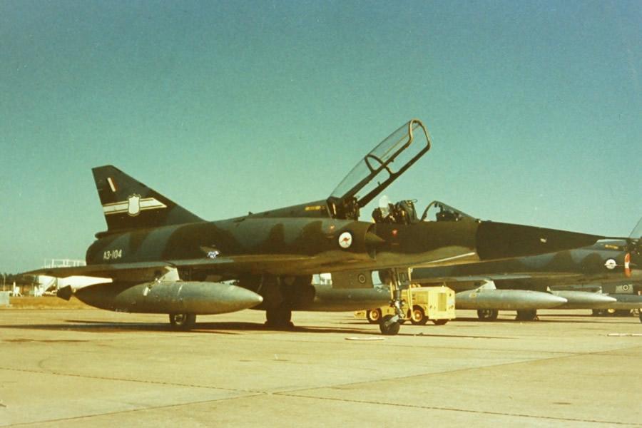 RAAF No 77 Sqn Dassault Mirage IIID A3-104 two-seater RAAF Base Darwin, 1st June 1973 Jim Barclay photo