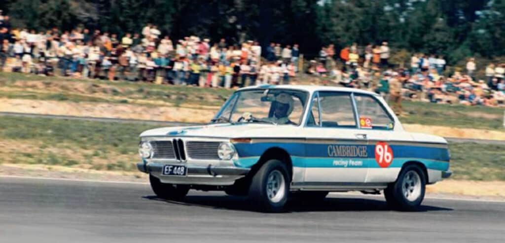 Rodger Anderson’s 1969 BMW 2002 Ti Alpina, at Baypark in 1970.