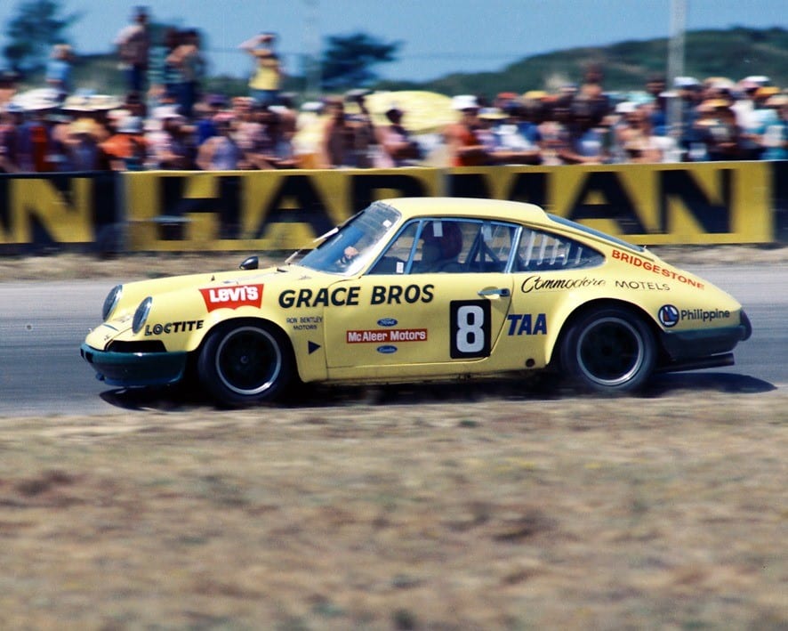 Ian ‘Big Pete’ Geoghegan – ex-Brian Foley/Jim Palmer Porsche 911S 2.8 litre – Bay Park 29 Dec 74 Graham Rendell photo