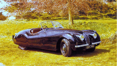 Jaguar XK120 3442cc Open Roadster Two Seater In production 1949-1954. 160bhp, 120mph. Quantity made – 1175 (rhd), 6437 (lhd) Photo – ‘Jaguar - History of a Classic Marque’ by Philip Porter 1988