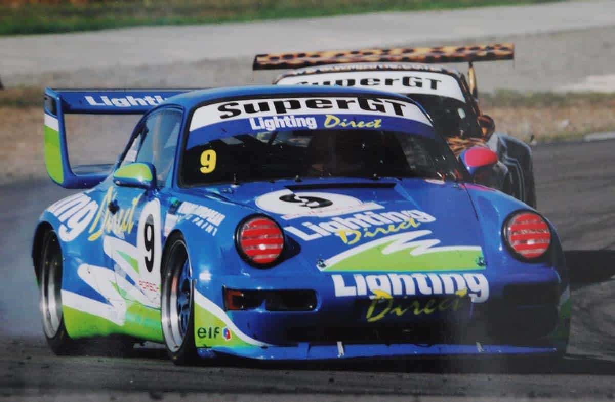 Pukekohe Super GT series circa 2001-2003 – Bill Fulford Porsche LM Turbo 3.6 and Ray Williams ex-Don Kay Porsche GT2 Twin Turbo spec. Photo via Bill Fulford
