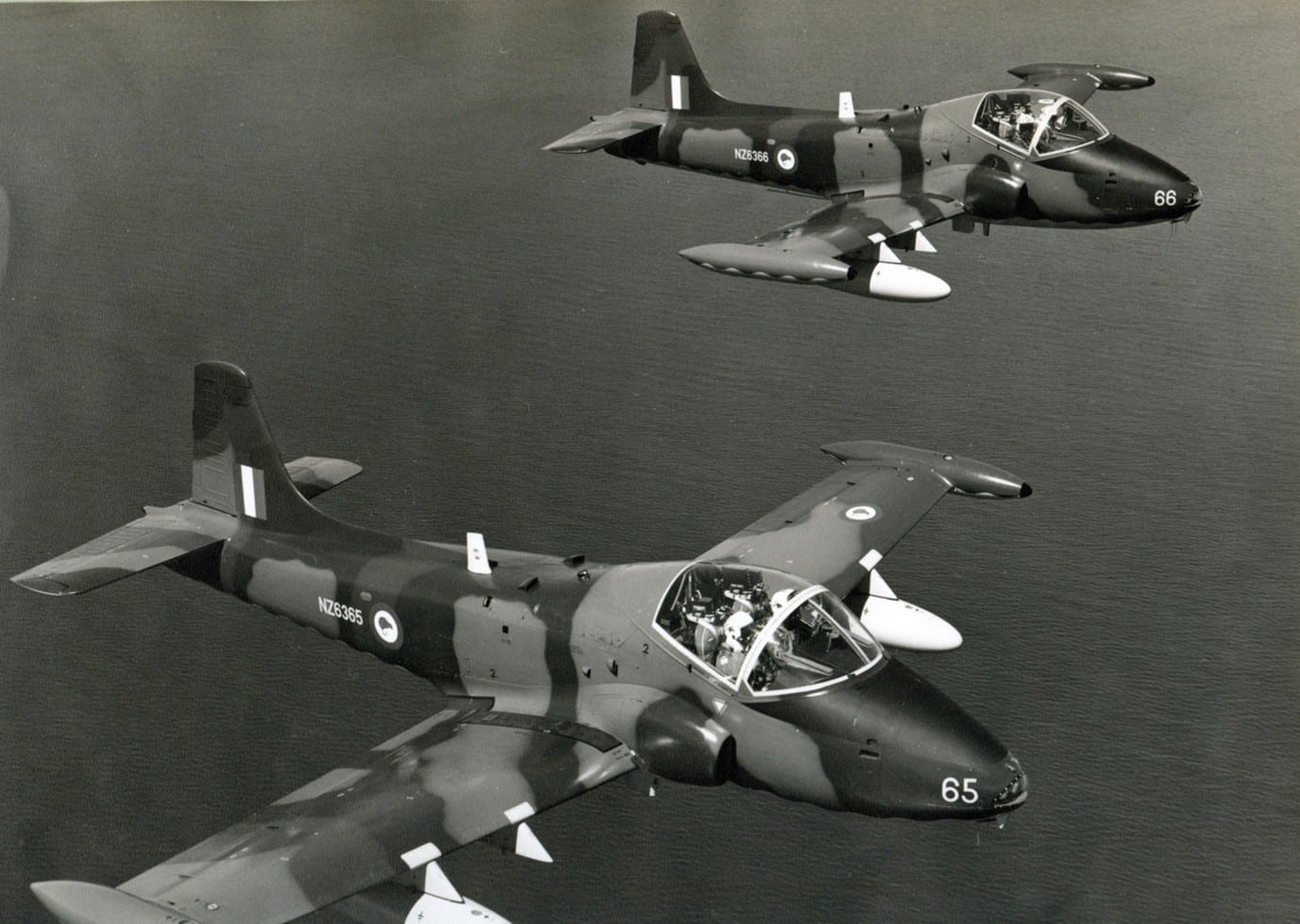 1973 Strikemasters NZ6365 and NZ6366 in flight